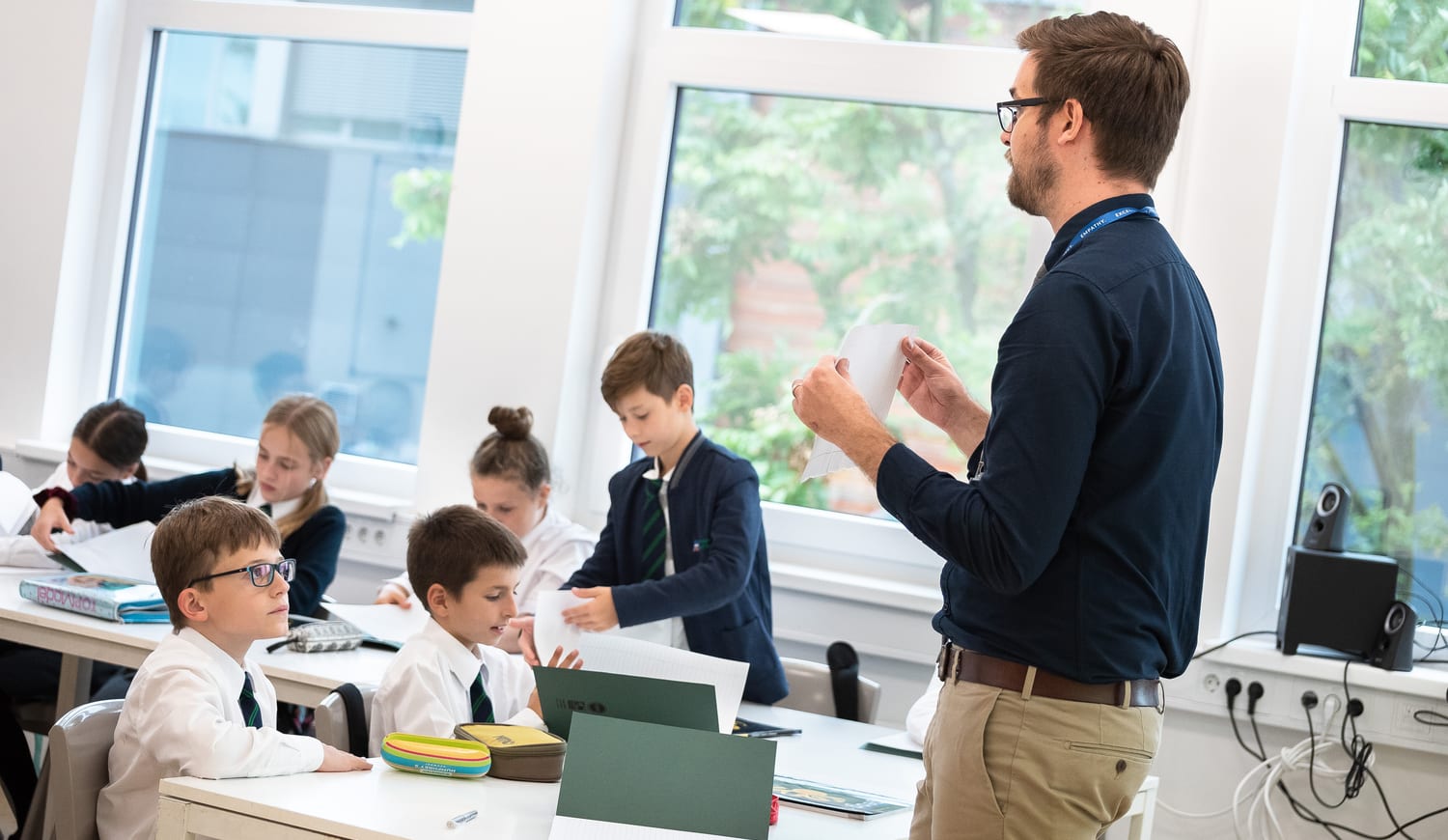 Teacher teaching students