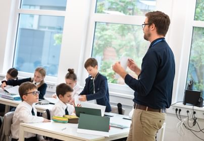 Teacher teaching students