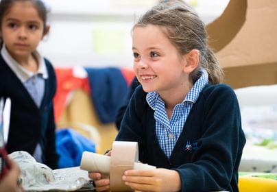 Child smiling in school