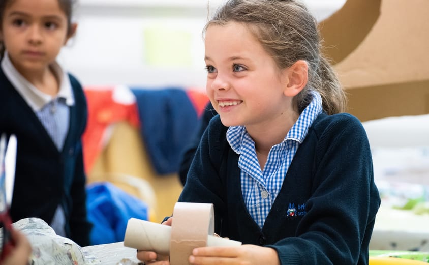 Child smiling in school
