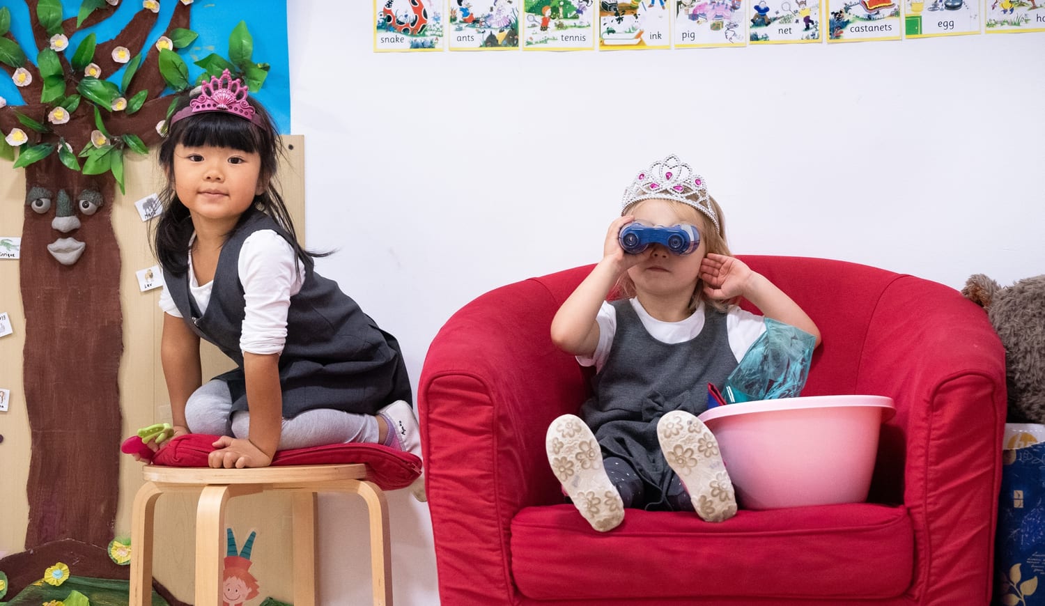 Two students sitting in school