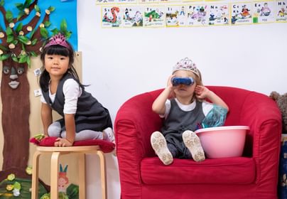 Two students sitting in school