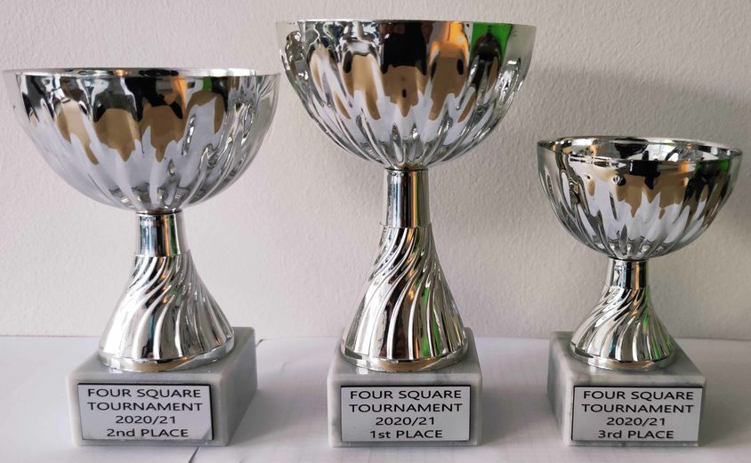 PE block four square trophy