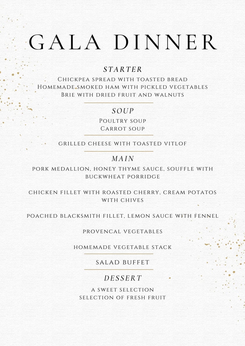 Gala Dinner Menu