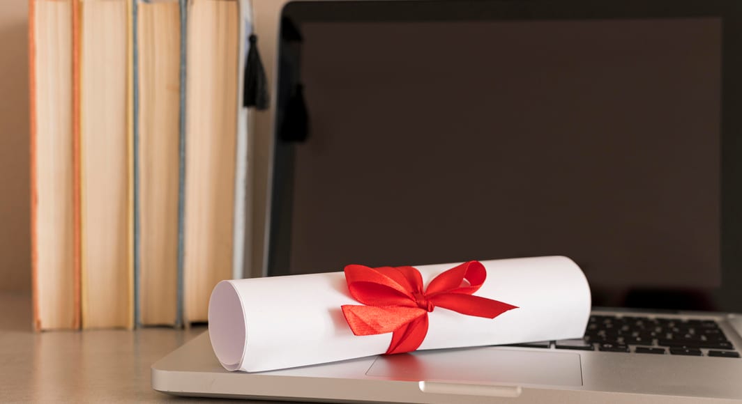 Education diploma certificate laptop